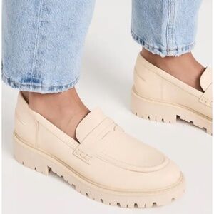 NEW! Schutz Christie Weekend Leather Loafer Eggshell Cream, Women's 8